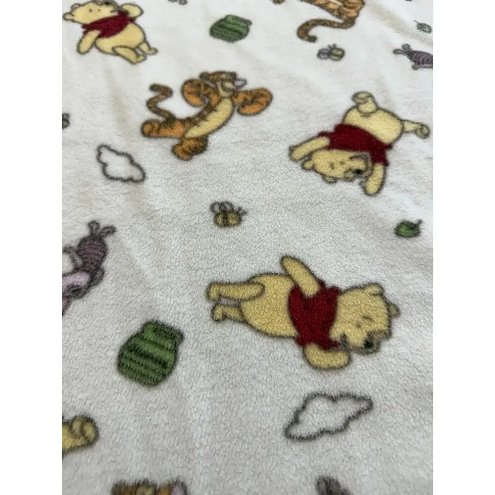 Disney Winnie The Pooh Tigger Piglet Fleece Baby Receiving Blanket Vintage 39x46